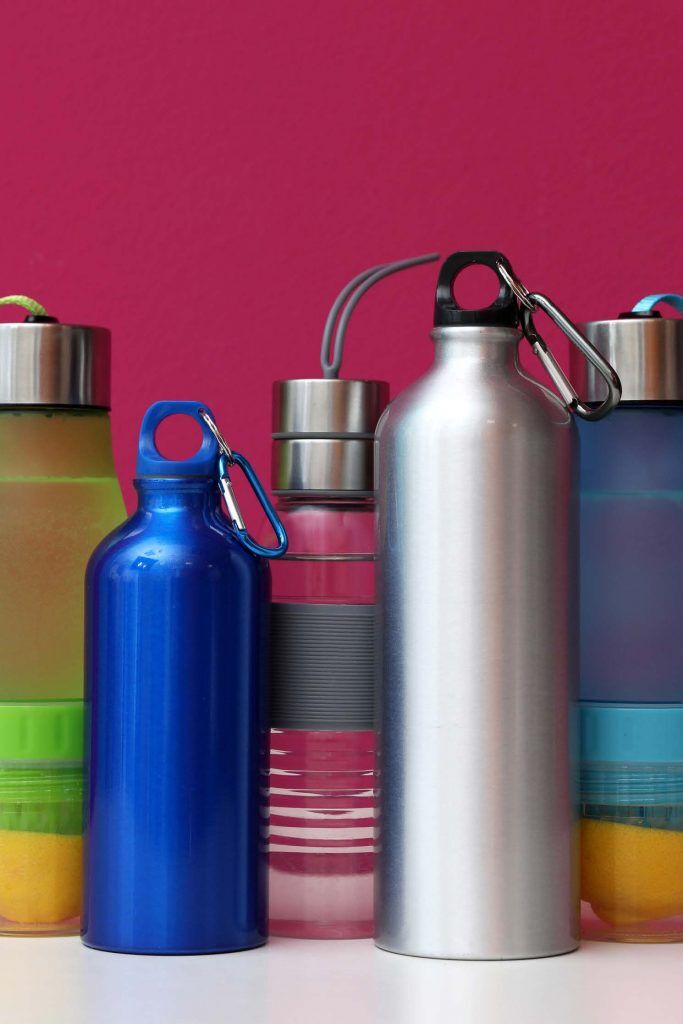 Colorful water bottles