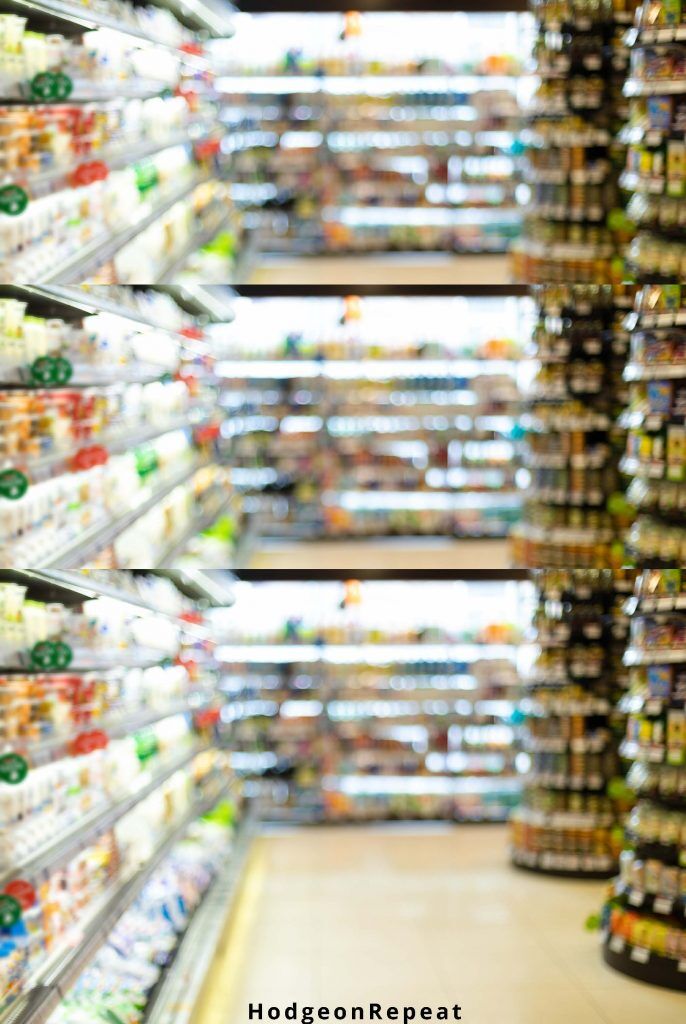 HodgeonRepeat blog - blurred grocery store aisle - rebounding from a dietary slip